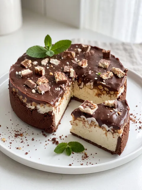 A slice of chocolate cake with a mint leaf on top.