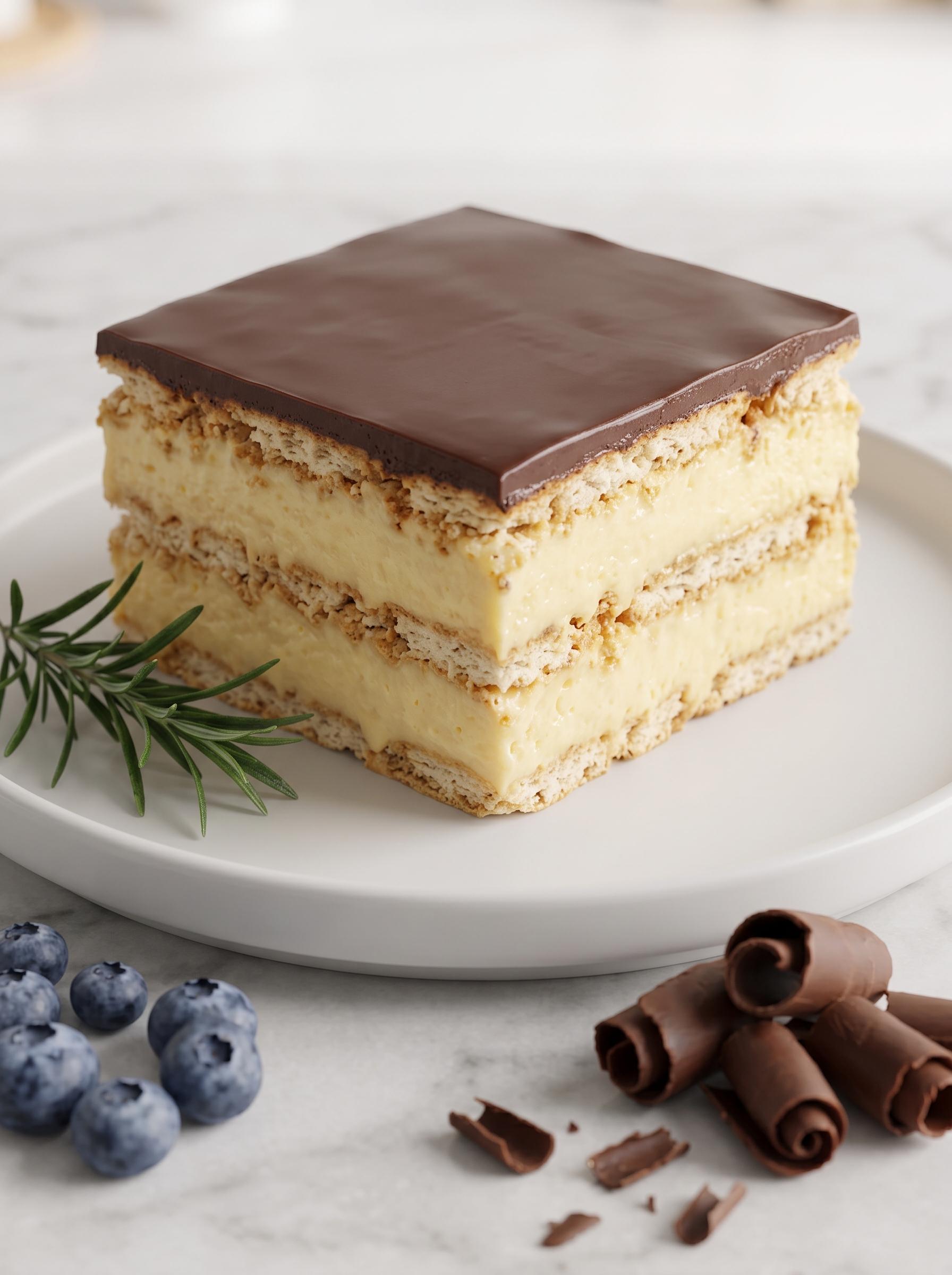 A slice of chocolate cake on a plate.