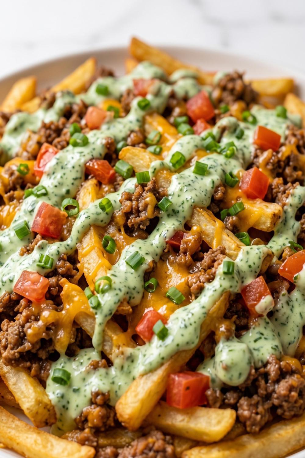 Template of Loaded fries z mięsem i serem