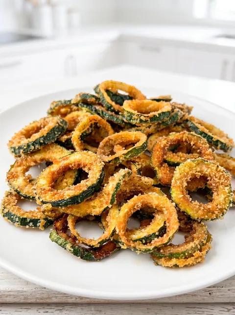 A plate of fried zucchini.