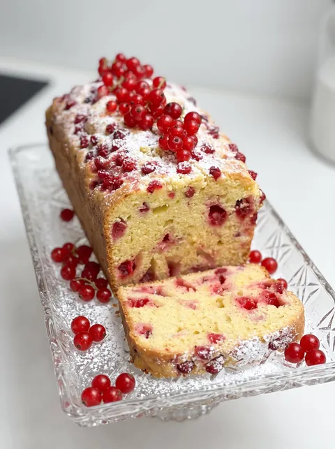 A slice of cake with berries on top.