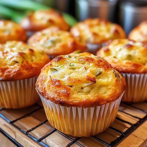 Złocistobrązowe muffinki z kawałkami warzyw na metalowym ruszcie.