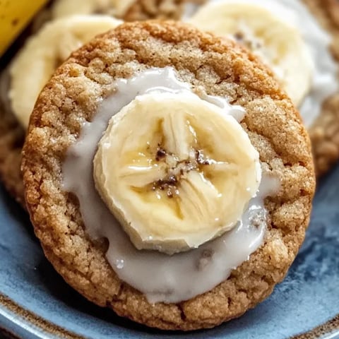 Ciastko z plasterkiem banana na wierzchu.