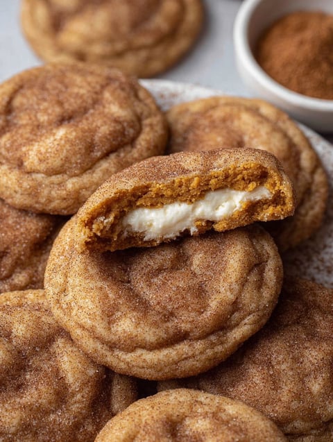 Talerz z ciastkami dyniowo-serowymi.