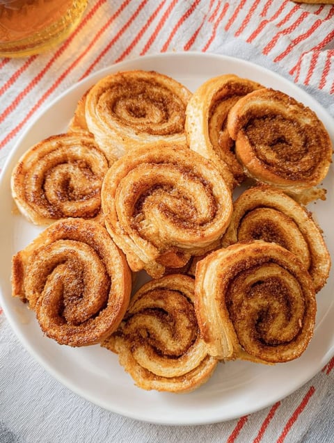 Talerz z cynamonowymi kremówkami.