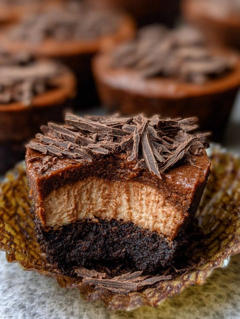 Czekoladowy serniczek z czekoladową polewą.