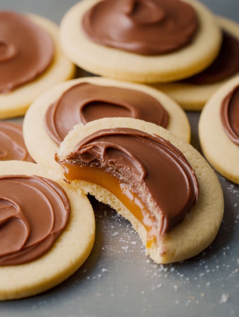 Pół kubka ciasteczek Twix z ugryzieniem