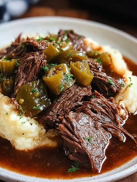 Talerz z Mississippi Pot Roast.