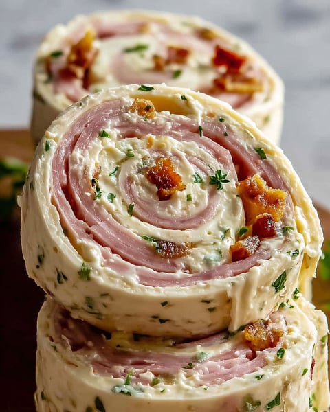 Roladki z Tortilli z Szynką i Serowym Kremem.