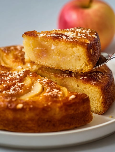 A slice of apple pie on a plate.