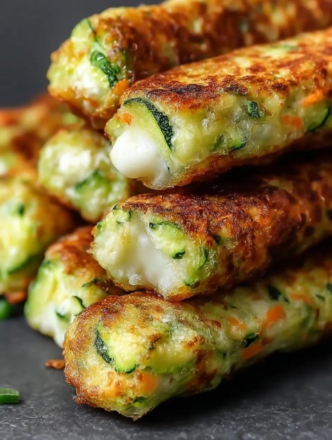 Paluszki z cukinii marchewki sera.