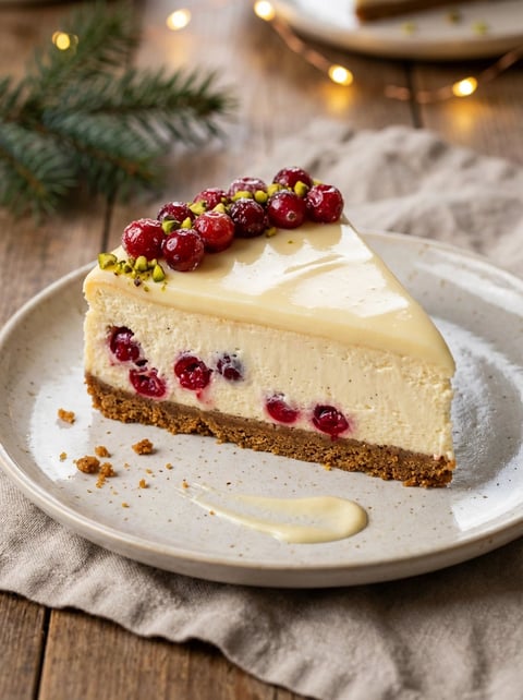 A slice of cheesecake with berries on top.