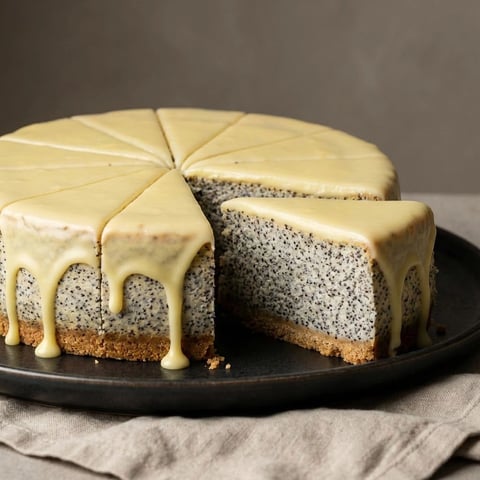 A slice of cake with a yellow frosting.