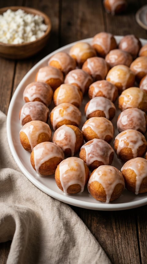 A plate of pączki serowe.