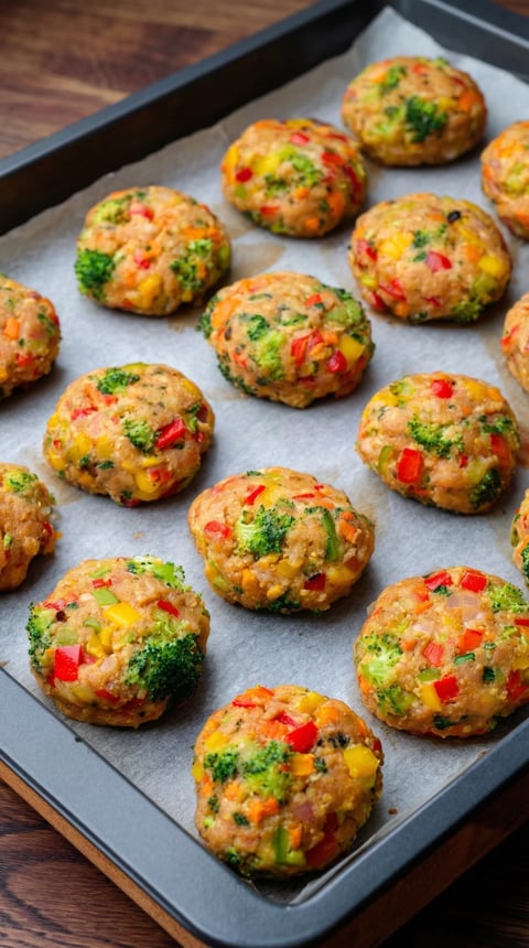 A tray of meatballs with vegetables.